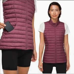 Lululemon 2 Pack it Down Vest 700 Fill Goose Down Lightweight Travel Pouch Plum
